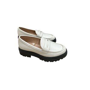 A New Day Women's Off White/Britney Paris Platform Loafers Size 8.5 W Lug Sole
